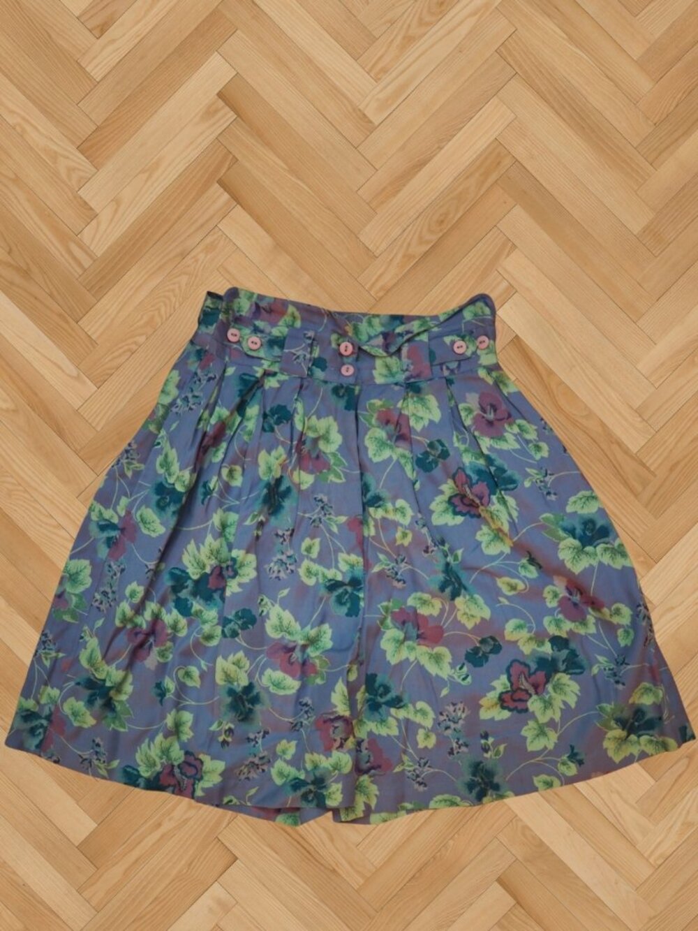 April Cornell 1992 Floral Rayon Wide-Leg Shorts | Size M | Made in India